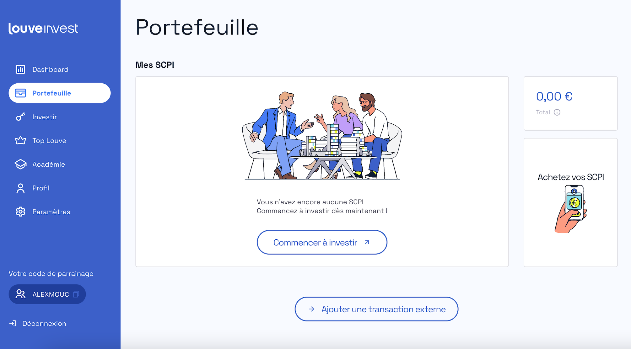 Mon portefeuille est vide… pour l’instant